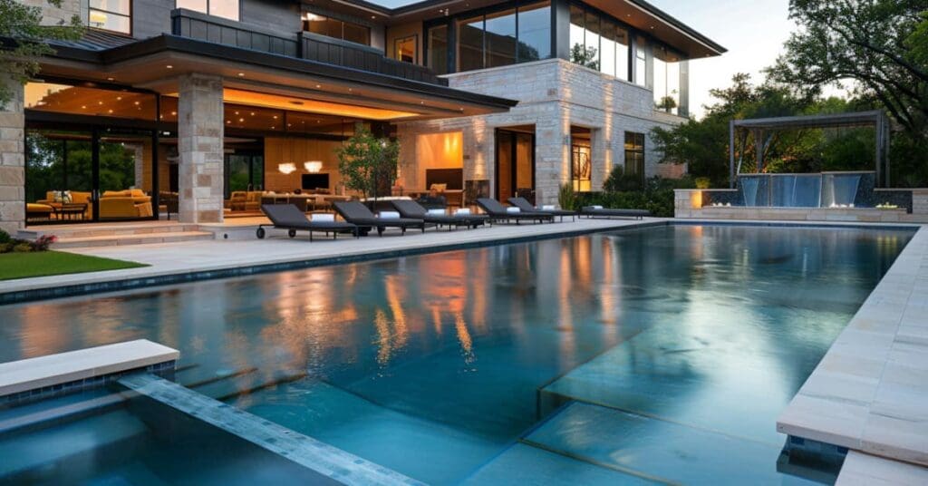 a contemporary geometric pool, concept time for pool remodeling