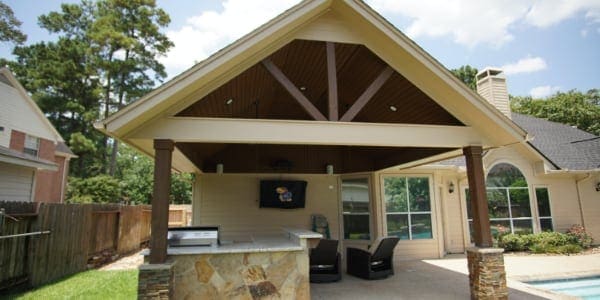 pavilion over seating area, representing patio covers