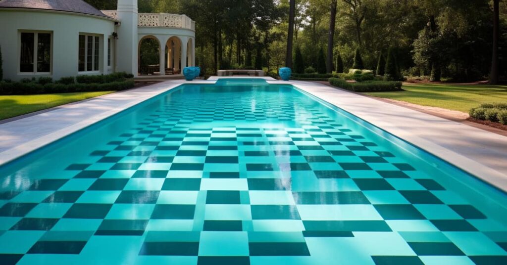 7 Swimming Pool Mosaic Tiles: Ideas for Texas Outdoor Living, checkerboard