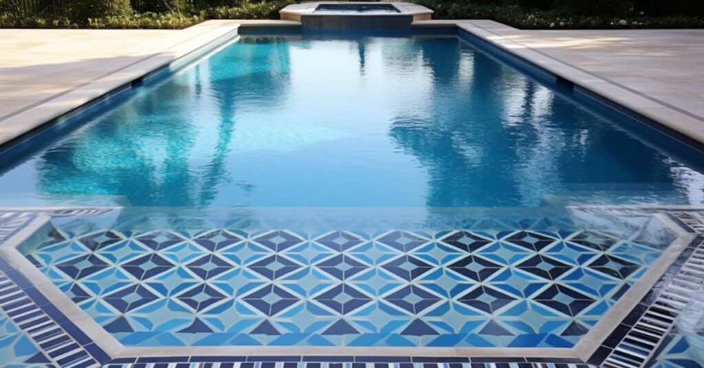 7 Swimming Pool Mosaic Tiles: Ideas for Texas Outdoor Living, diamond pattern