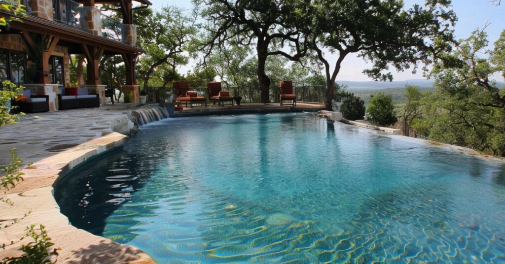 Cypress TX Custom Pool Builders, lagoon style and infinity pool