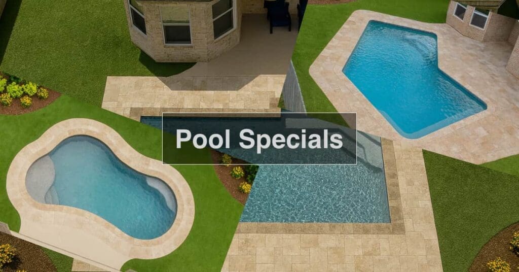 a collage of 3 Spring TX pool specials