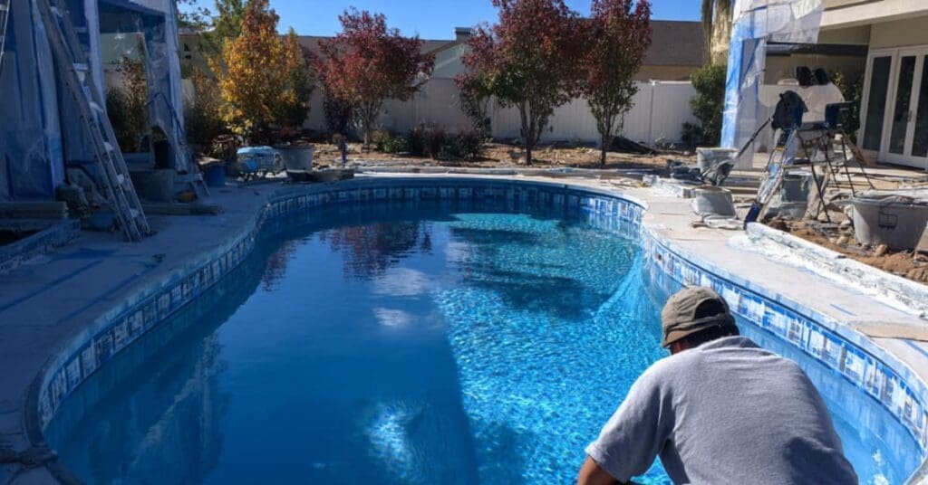 pool contractor, new pool construction, concept of Planning pool and building