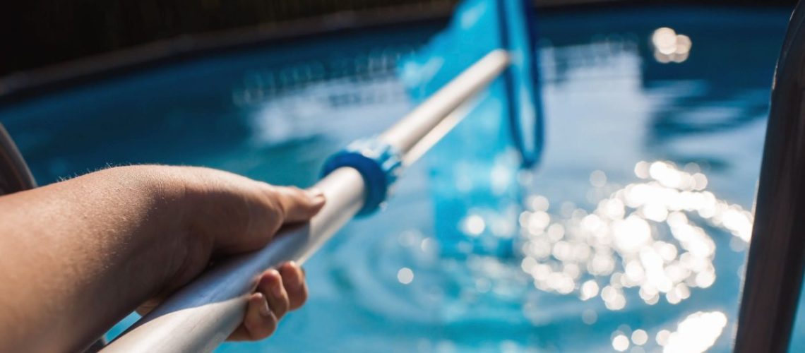 pool net, sparkling water, concept of SAVE on your 1st pool maintenance by BPS, The Backyard Pool Specialists in Texas