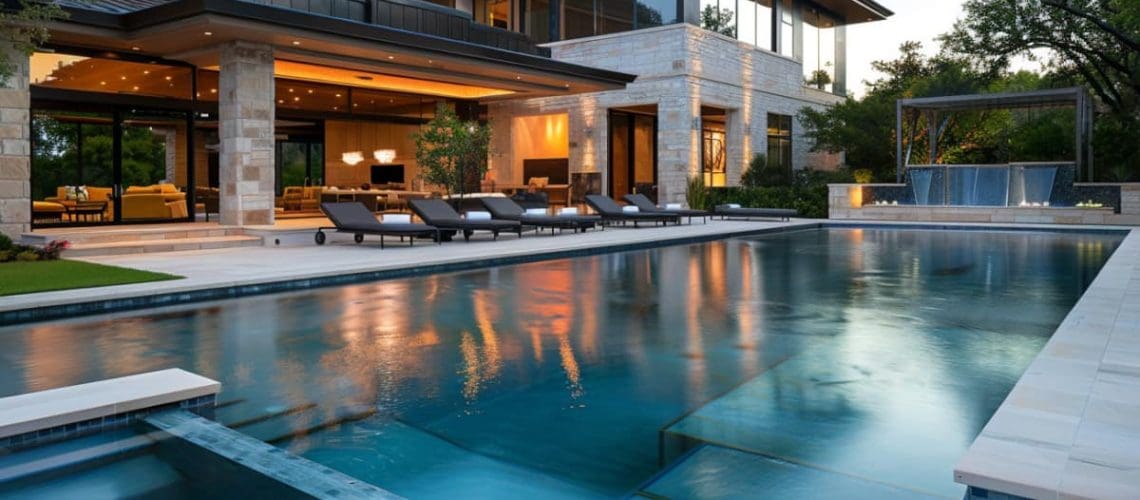 a contemporary geometric pool, concept time for pool remodeling