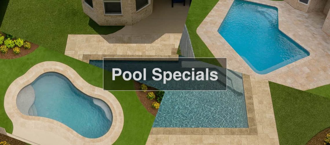 a collage of 3 Spring TX pool specials