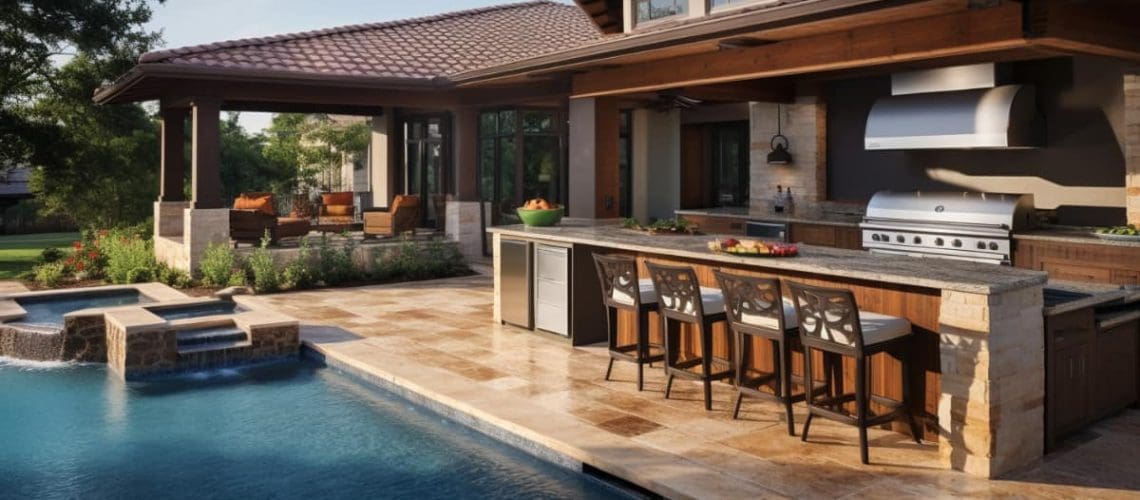 Create a Seamless Backyard Pool and Outdoor Kitchen, concept of outdoor kitchens