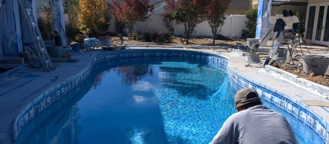 pool contractor, new pool construction, concept of Planning pool and building